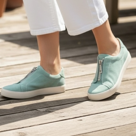 Frye Shoes - Frye Lena Suede Zip Sneakers with Zipper